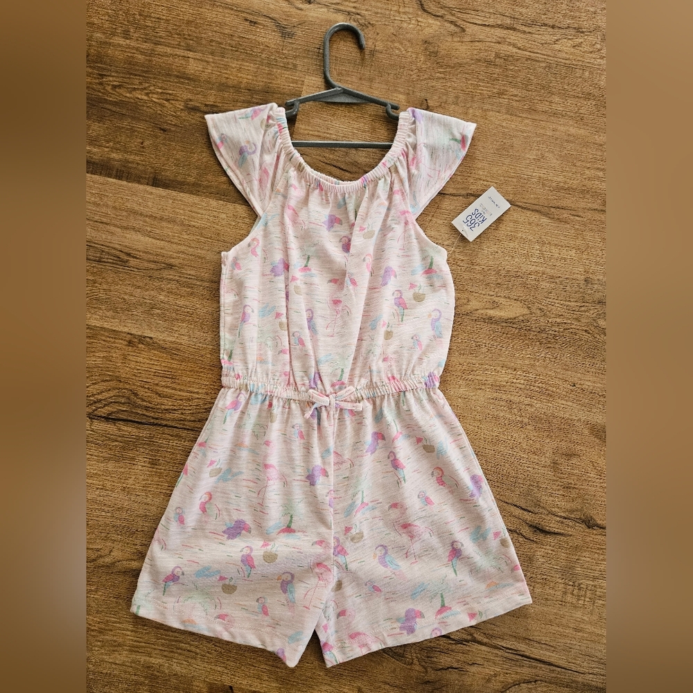 Garanimals Pink Pastel Flamingo Print Girls One-Piece Romper